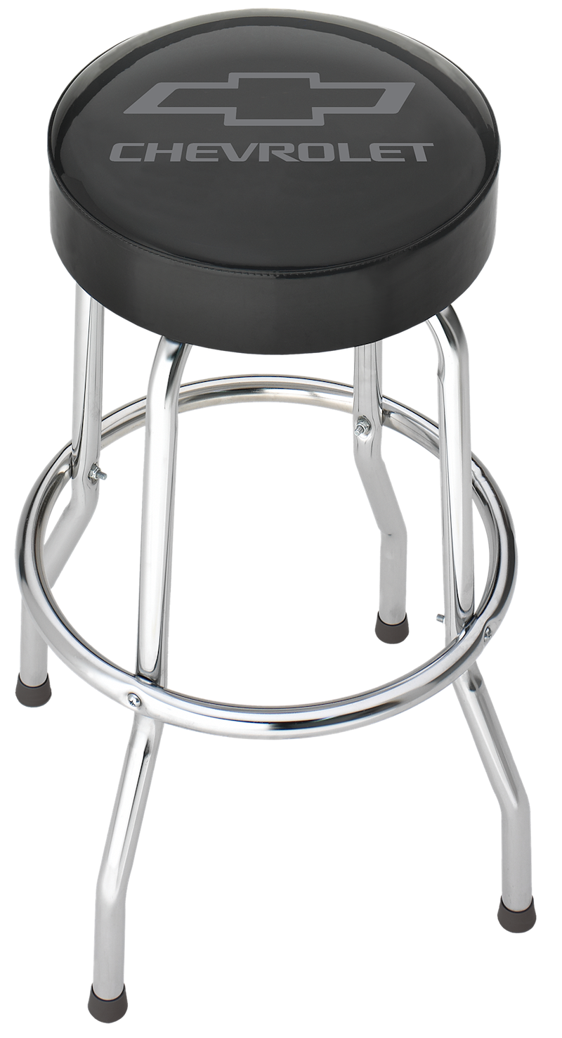 PLASTICOLOR CHEVROLET CHEVY GARAGE STOOL 004790R01 Round Vinyl Seat Non-Swivel