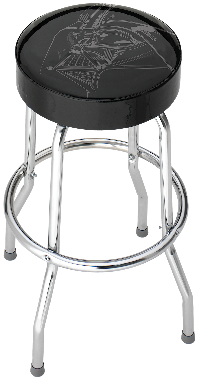 PLASTICOLOR DARTH VADER GARAGE STOOL 004779R01 Round Vinyl Seat Non-Swivel Black