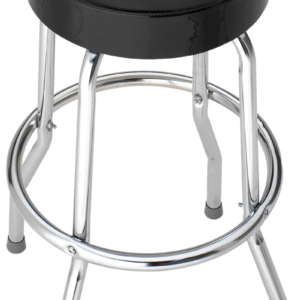 PLASTICOLOR CAT LOGO GARAGE STOOL 004776R01 Round Vinyl Seat Non-Swivel Black