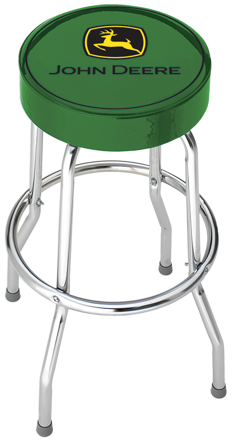 PLASTICOLOR JOHN DEERE GARAGE STOOL 004767R01 Round Vinyl Seat Non-Swivel GREEN
