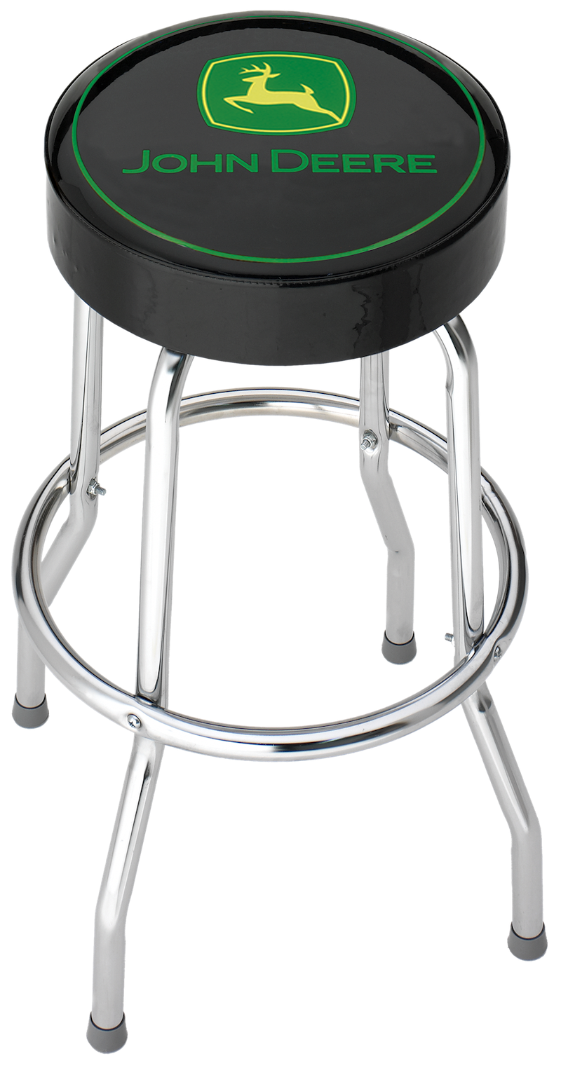 PLASTICOLOR JOHN DEERE GARAGE STOOL 004746R01 Round Vinyl Seat Non-Swivel Black