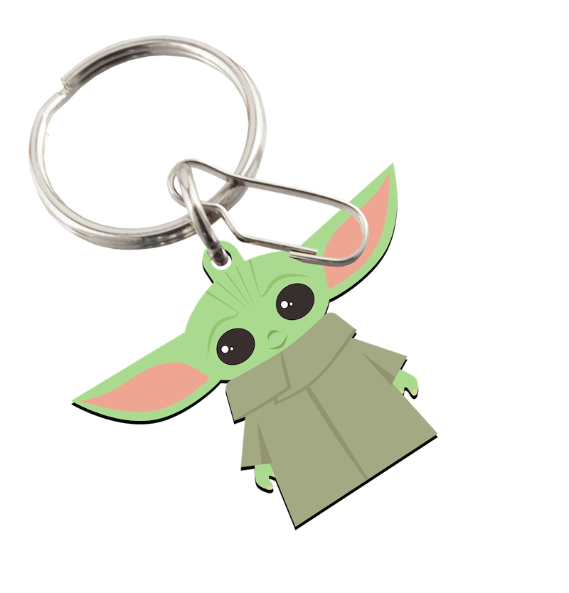 Plasticolor 004516R01 Key Chain Star Wars Baby Yoda Green Vinyl Split Ring Clip