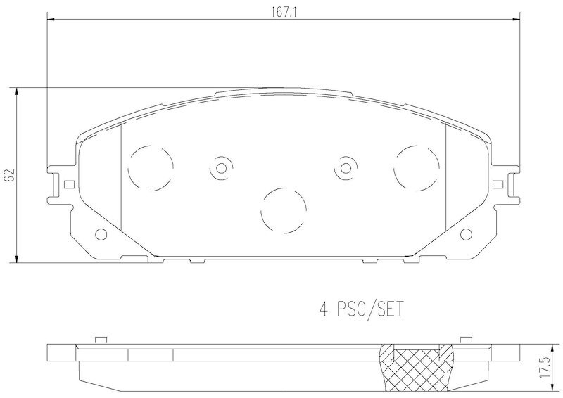 Brembo P37021N Brake Pad Set of 4 NAO FMSI D1709-8932 Ceramic For 14-23 Cherokee - Image 4
