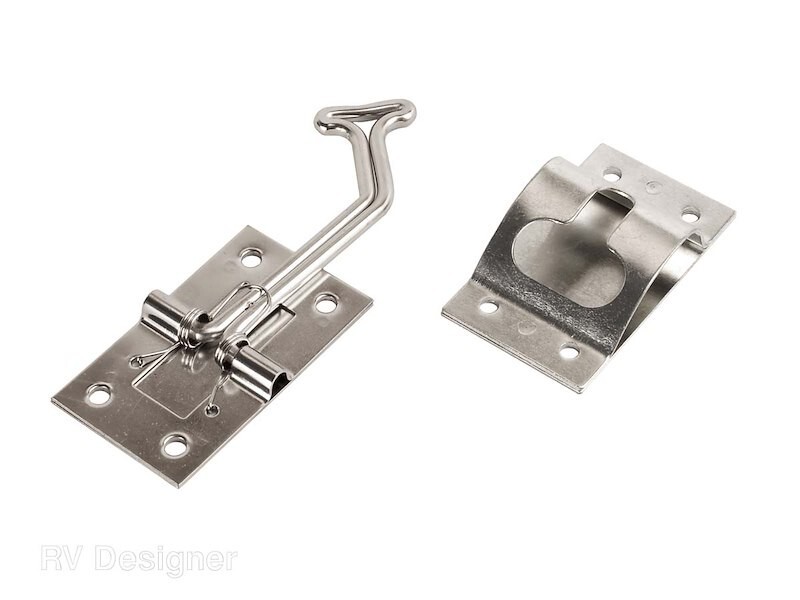 RV Designer E275 Door Catch For Keeping RV Doors Open 45 Degree Angled Stainless