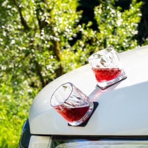 SILWY MAGNET KO-WH-C-2 Magnetic Plastic Glasses Tumbler RV BOAT Set Of 2 Plastic