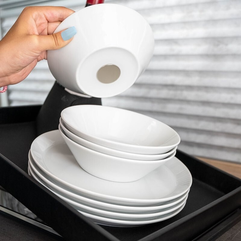 Silwy Magnetic S0PB-1312-2 RV BOAT Serving Bowl White 13.5 OZ Plastic Set of 2