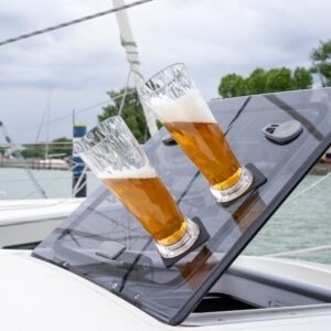 Silwy Magnetic KO-BE-C-2 RV BOAT Magnetic Beer Glass Clear Plastic 17 OZ Plastic
