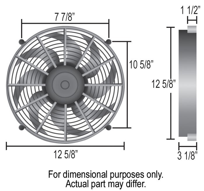 Derale 16925 Cooling Fan Electric; 2000 Cubic Feet Per Minute; 12 Inch Diameter - Image 4