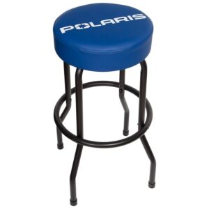 PLASTICOLOR POLARIS STOOL 004812R01 Round Blue Vinyl Seat Non-Swivel Blue/Black