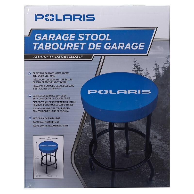 PLASTICOLOR POLARIS STOOL 004812R01 Round Blue Vinyl Seat Non-Swivel Blue/Black - Image 4