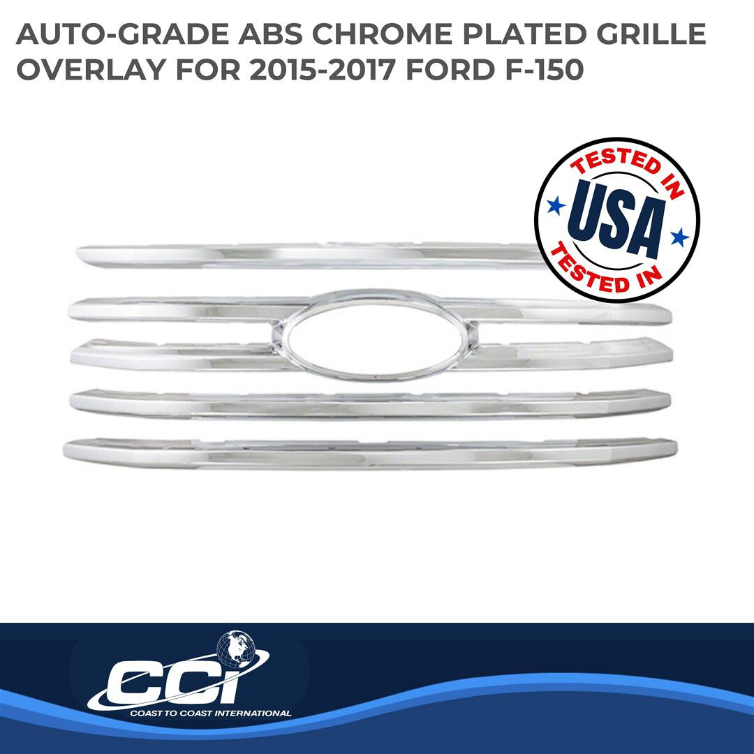 NEW Coast to Coast IWCGI131 Chrome Grille Insert 5 Bar for 2015-2017 Ford F-150 - Image 2