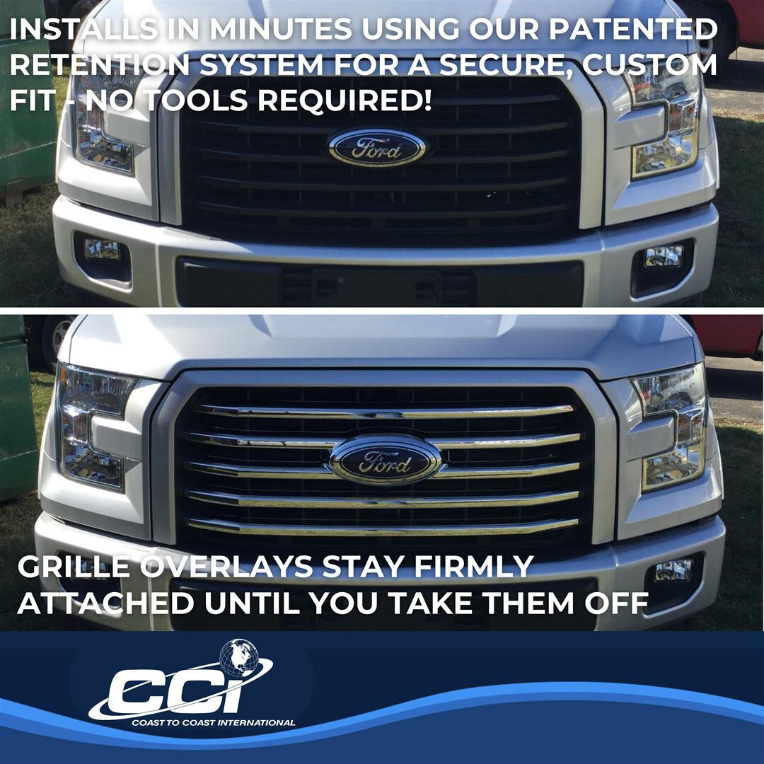 NEW Coast to Coast IWCGI131 Chrome Grille Insert 5 Bar for 2015-2017 Ford F-150 - Image 3