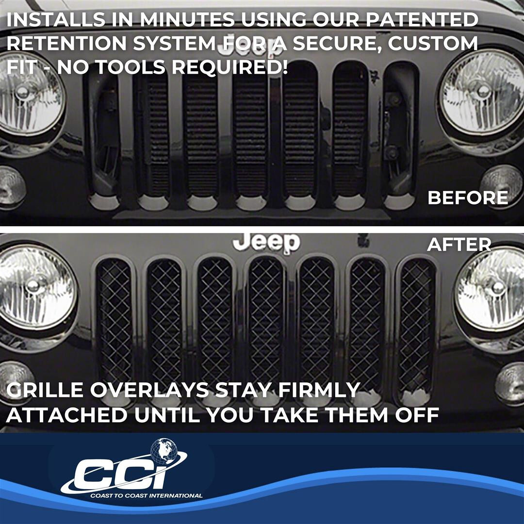Coast To Coast ABS6414B Black Mesh Grille Insert For 2007-2018 Jeep Wrangler JK - Image 4