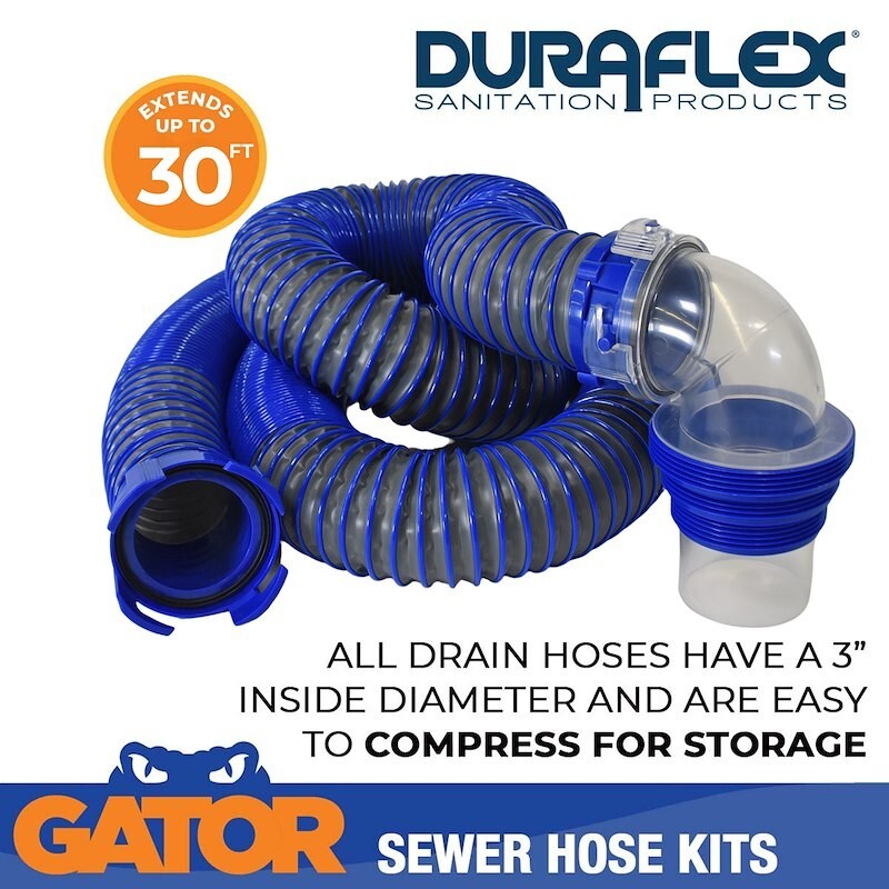 Duraflex 22008 Sewer Hose; Gator; 30 Foot Extended Length 114" Compressed Length - Image 2