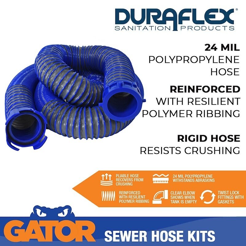 Duraflex 22008 Sewer Hose; Gator; 30 Foot Extended Length 114" Compressed Length - Image 4