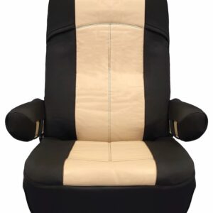 RV Designer C895 Seat Cover Fit Co-Pilot Seats Padded FMVSS 302 Standard Blk/Tan