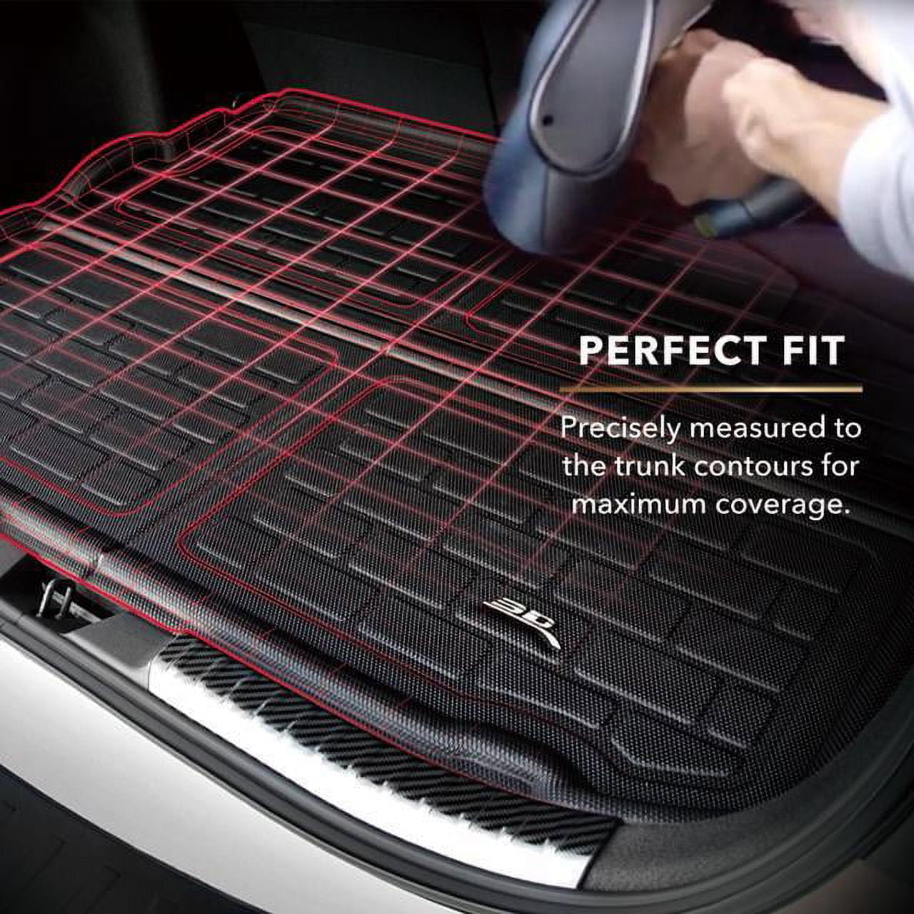 3D MAXpider Custom Fit Kagu Cargo Liner (Black) Compatible With Honda Pilot 2023-2025 - Cargo Liner - Image 4