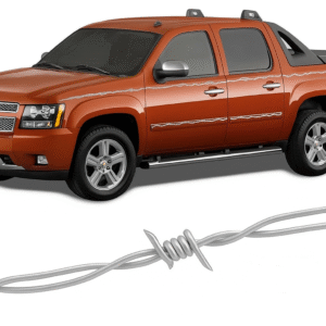 Trimbrite Pinstripe Tape R65171 Rebel Gear 7/8 Inch Barbwire Silver 36 FT Length