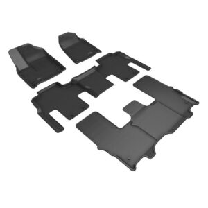 3D Mats L1JP02801509 Floor Liners Black For 8 Passenger 2022-2025 Jeep Wagoneer