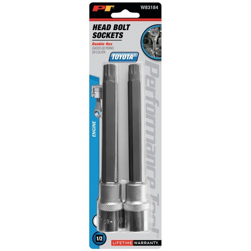 Performance Tool W83184 Toyota Head Bolt Socket Bit Set 8mm 10mm Triple Square - Image 2