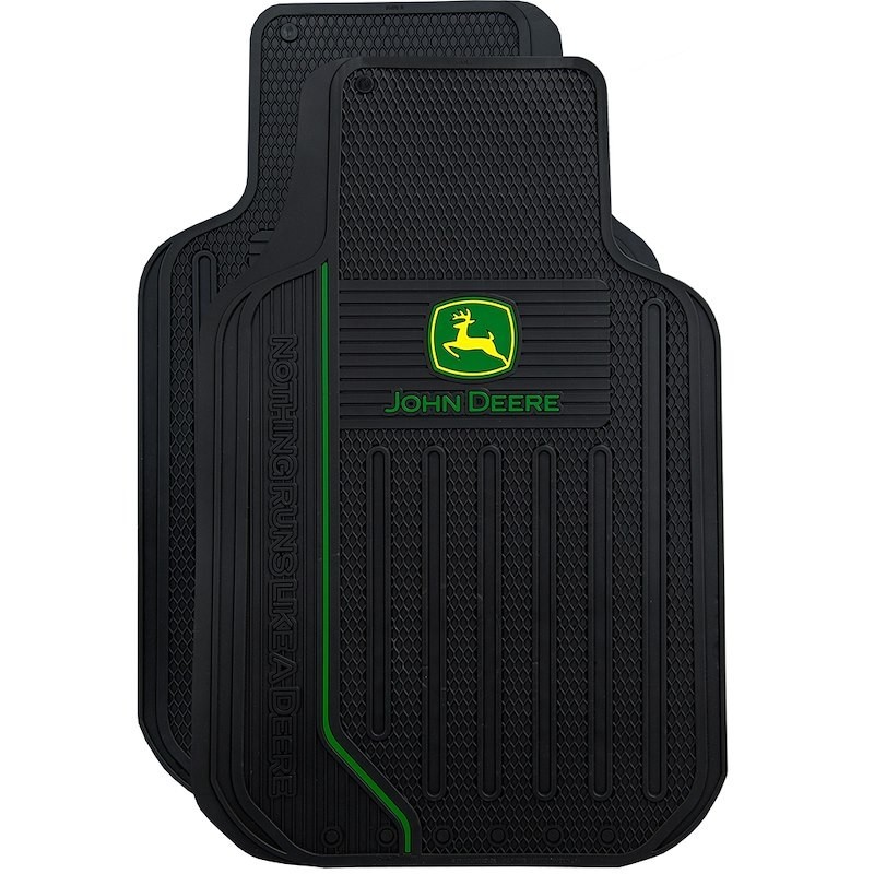Plasticolor 001634R01 Floor Mats Green John Deere Rubber Set of 2 Universal Fit - Image 2