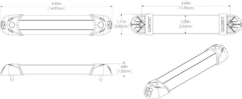 Lumitec 101545 Marine Work Light Mini Rail2 4 Watts 330 Lumens Red Green Blue - Image 5