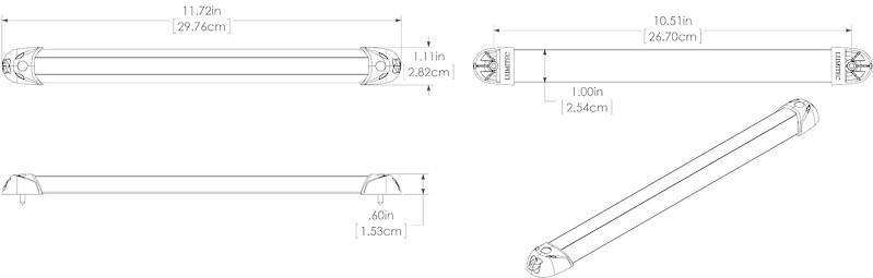 Lumitec 101243 Boat Light Bar Rail2 Surface Mounted 12" White Blue Red LED Bulb - Image 6
