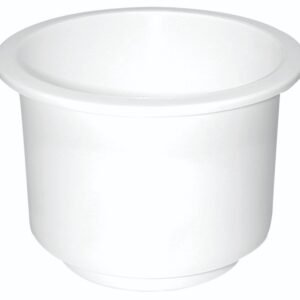 T-H Marine LCH-1W-DP Marine Cup Holder Mounts On Sides Of Boat White 3.77 Inch D