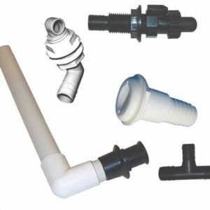 T-H Marine BWK-2-DP Livewell Plumbing Kit  Drain Tube Drain Fitting Aerator Tee
