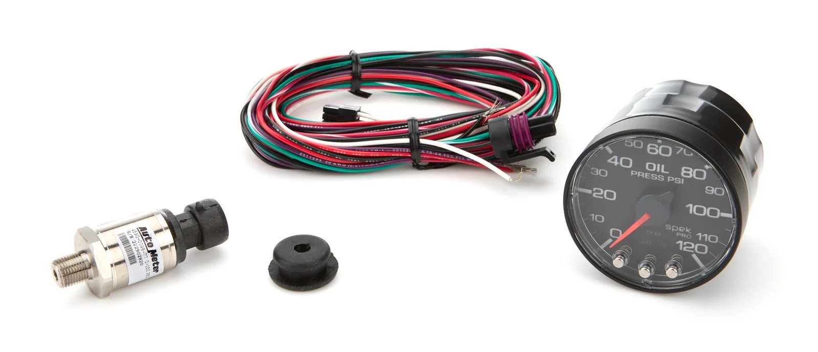 AUTOMETER 2-1/16" Oil Pressure Gauge Spek Pro 0-120 psi Electric Analog P325328