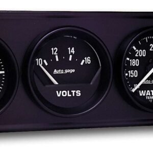 AUTOMETER 2in Black Mech Gauge Pnl 3-Gauge Oil/Volt/Water 2397