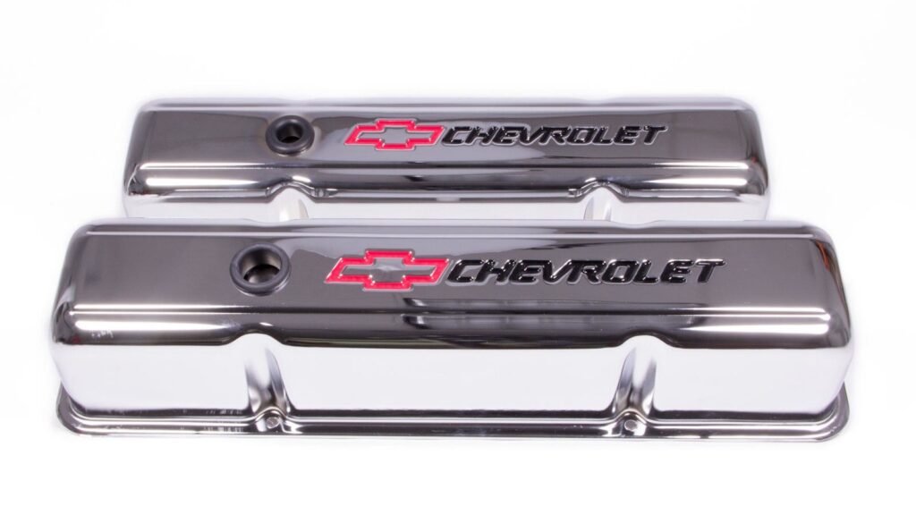 PROFORM 141-905 SBC Valve Covers Chevrolet Bowtie Logo Chrome Steel