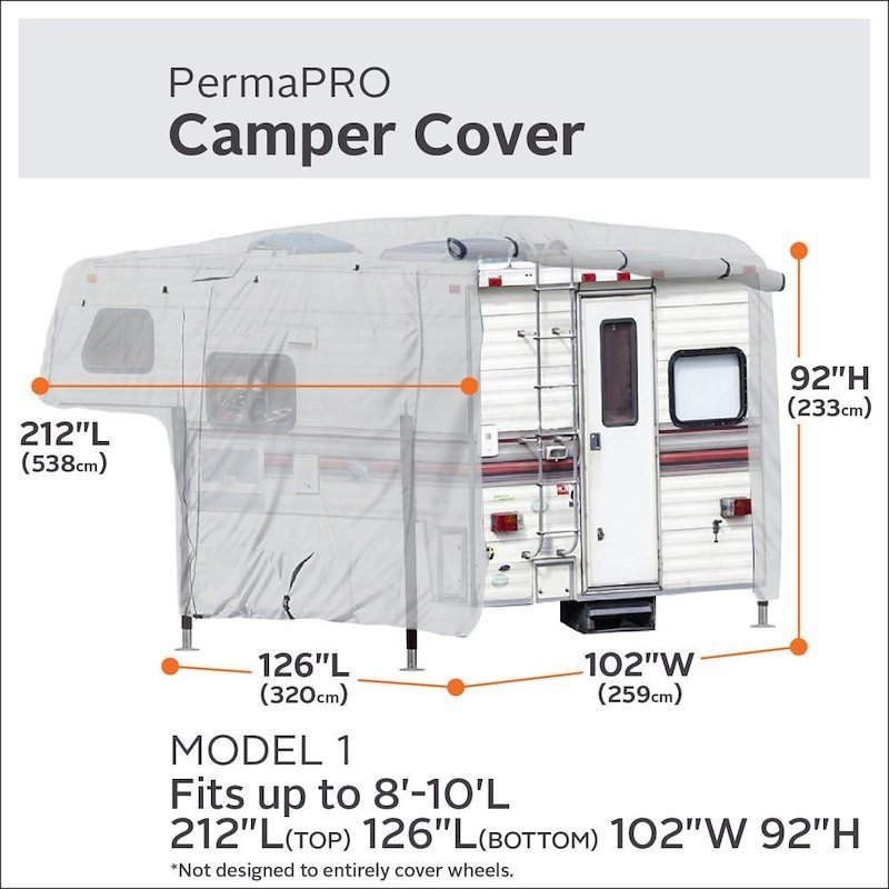 Classic Accessories 80-258-141001-00 RV Cover For Pickup Campers 8 To 10 Feet - Image 9
