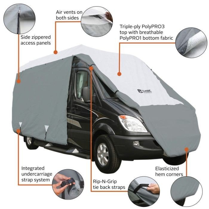 Classic Accessories 80-394-163101-RT RV Cover For Class B RV Fits 23' To 25" - Image 6