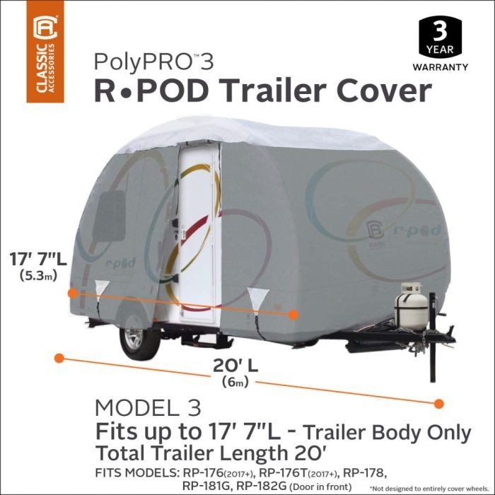 Classic Accessories 80-200-161001-00 Travel Trailer Cover For 20' Hitch Trailer - Image 2