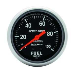 AUTOMETER 0-100 FUEL PRESS GAUGE Sport-Comp Fuel Pressure 2 PSI 2-5/8 in 3412