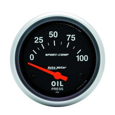 AUTOMETER 0-100 OIL PRESSURE GAUGE Sport-Comp 25 PSI 2-5/8 in 66.7 mm 0 PSI 3522