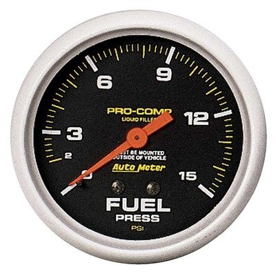 AUTOMETER 0-15 FUEL PRESSURE GAUGE Pro-Comp 0.2 PSI 2-5/8 in 66.7 mm 0 PSI 5411