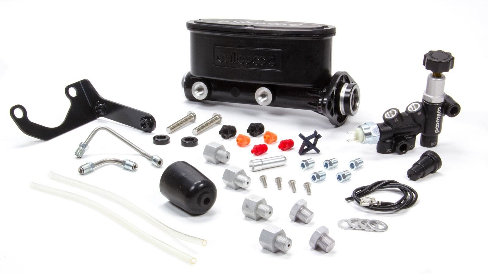 Wilwood Master Cylinder Tandem 1 in Bore 1.100 in Stroke Aluminum 261-13269-BK